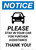 Notice: Please Stay In Car For Further Assistance with Icon Portrait - Wall Sign