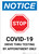 Notice: Stop COVID-19 Drive Thru Testing by Appointment with Icon Portrait - Wall Sign