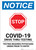 Notice: Stop Drive Thru Testing Requires Physicians Prior to Entry Portrait - Wall Sign