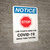 Notice: Stop Line Starts Here For COVID-19 Testing with Icon Portrait - Wall Sign