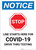 Notice: Stop Line Starts Here For COVID-19 Testing with Icon Portrait - Wall Sign