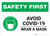 Safety First: Avoid COVID-19 Wear a Mask with Icon Landscape - Wall Sign