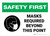 Safety First: Masks Required Beyond This Point with Icon Landscape - Wall Sign