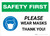 Safety First: Please Wear Masks - Thank You with Icon Landscape - Wall Sign