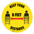 Keep Your Distance - 6 FEET - Floor Sign