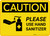 Caution: Please Use Hand Sanitizer with Icon Landscape - Wall Sign