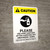 Caution: Please Use Hand Sanitizer after Unhygienic Tasks with Icon Portrait - Wall Sign