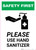 Safety First: Please Use Hand Sanitizer with Icon Portrait - Wall Sign