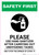 Safety First: Please Use Hand Sanitizer after Unhygienic Tasks with Icon Portrait - Wall Sign