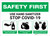 Safety First: Use Hand Sanitizer with 3-Step Icon Instructions Landscape - Wall Sign