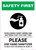 Safety First: Your Hands Carry Germs and Bacteria you Can't See with Icon Portrait - Wall Sign