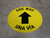 One Way - Arrow - Yellow - Bilingual Spanish - Floor Sign