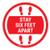 Stay Six Feet Apart - Red Circle - Floor Sign