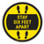 Stay Six Feet Apart - Yellow Circle - Floor Sign