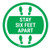 Stay Six Feet Apart - Green Circle - Floor Sign