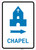 Chapel Right Arrow with Icon Portrait v2 - Wall Sign