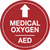 Medical Oxygen/AED (Arrow Up) - Floor Signs