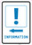 Information Left Arrow with Exclamation Mark Portrait v2 - Wall Sign
