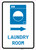 Laundry Room Right Arrow with Icon Portrait v2 - Wall Sign