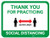 Thank You for Practicing Social Dist - Red Arrow - Green - Floor Sign