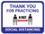 Thank You for Practicing Social Dist - Carts Apart - Blue - Floor Sign