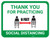 Thank You for Practicing Social Dist - Carts Apart - Green - Floor Sign