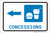 Concessions Left Arrow with Icon Landscape - Label