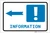 Information Left Arrow with Exclamation Mark Landscape - Label