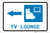 TV Lounge Left Arrow with Icon Landscape - Label