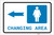 Womens Changing Area Left Arrow with Icon Landscape - Label