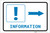 Information Right Arrow with Exclamation Mark Landscape v2 - Label