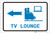 TV Lounge Left Arrow with Icon Landscape v2 - Label