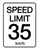 Speed Limit 35 kmh - Wall Sign