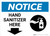 Notice: Hand Sanitizer Here Down Arrow with Icon Landscape - Wall Sign