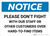 Notice: Please Don't Fight with Our Staff or Other Customers Landscape - Wall Sign