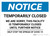 Notice: Temporarily Closed - Facility Closed Until Further Notice Landscape - Wall Sign