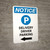 Notice: Delivery Driver Parking Left Arrow with Icon Portrait - Wall Sign