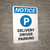 Notice: Delivery Driver Parking with Icon Portrait - Wall Sign