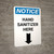 Notice: Hand Sanitizer Here Down Arrow Portrait - Wall Sign