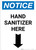 Notice: Hand Sanitizer Here Down Arrow Portrait - Wall Sign