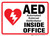 AED Inside Office - Wall Sign