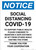 Notice: Social Distancing COVID-19 To Support Public Health Maintain Safe Distance Portrait - Wall Sign