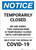 Notice: Temporarily Closed - Caravan Park Closed Until Further Notice Portrait - Wall Sign