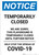 Notice: Temporarily Closed - Playground Closed Until Further Notice Portrait - Wall Sign