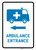 Ambulance Entrance Left Arrow with Icon Portrait v2 - Wall Sign