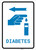 Diabetes Left Arrow with Icon Portrait v2 - Wall Sign