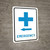 Emergency Left Arrow with First Aid Symbol Portrait v2 - Wall Sign