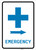 Emergency Right Arrow with First Aid Symbol Portrait v2 - Wall Sign