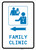 Family Clinic Left Arrow with Icon Portrait v2 - Wall Sign