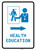 Health Education Right Arrow with Icon Portrait v2 - Wall Sign